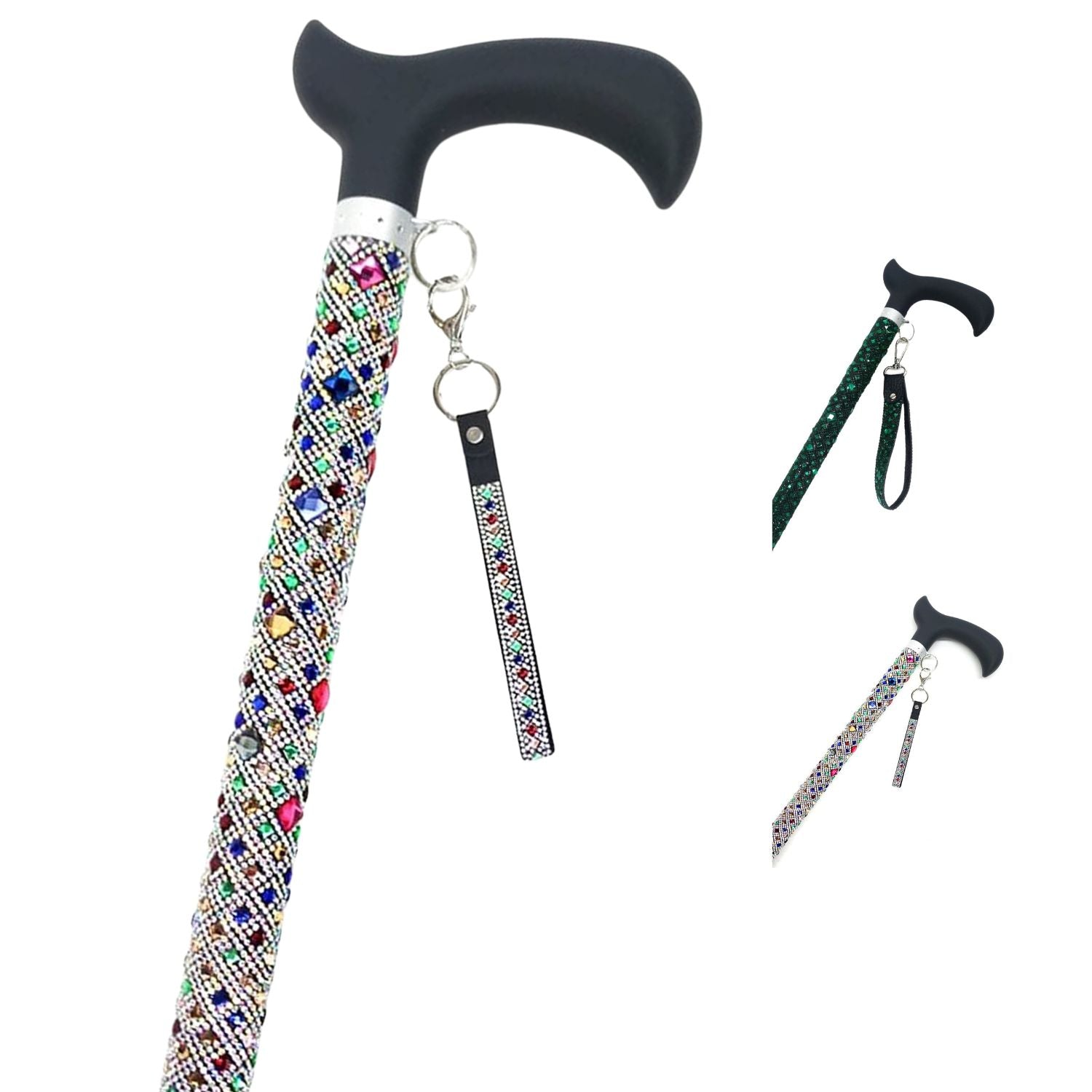 Jacqueline Kent Sugar Cane Adjustable Aluminum Crystal Cane