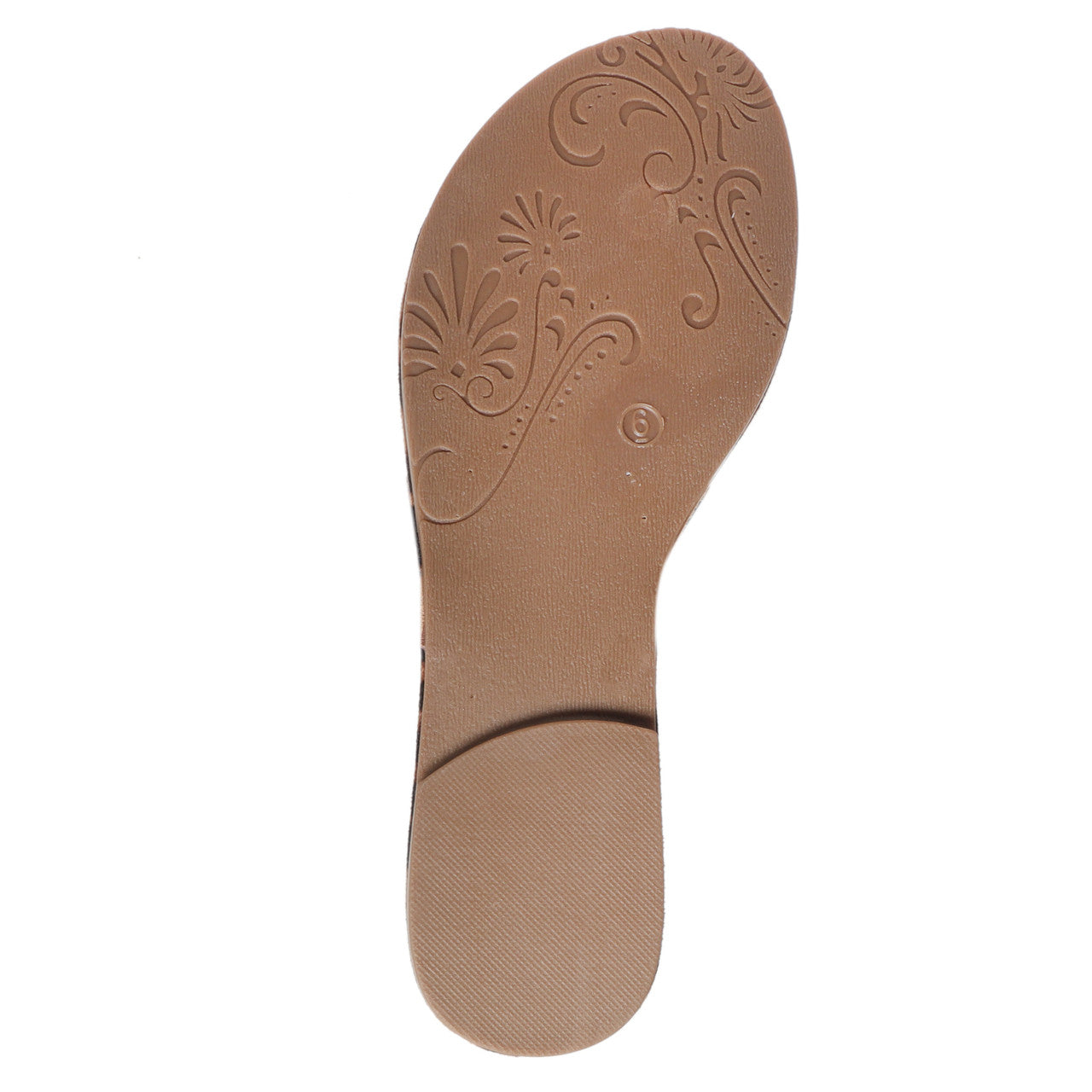 Pierre Dumas Womens Limit-24 Chic Medallion Slip On Sandals- New Tan/Gold