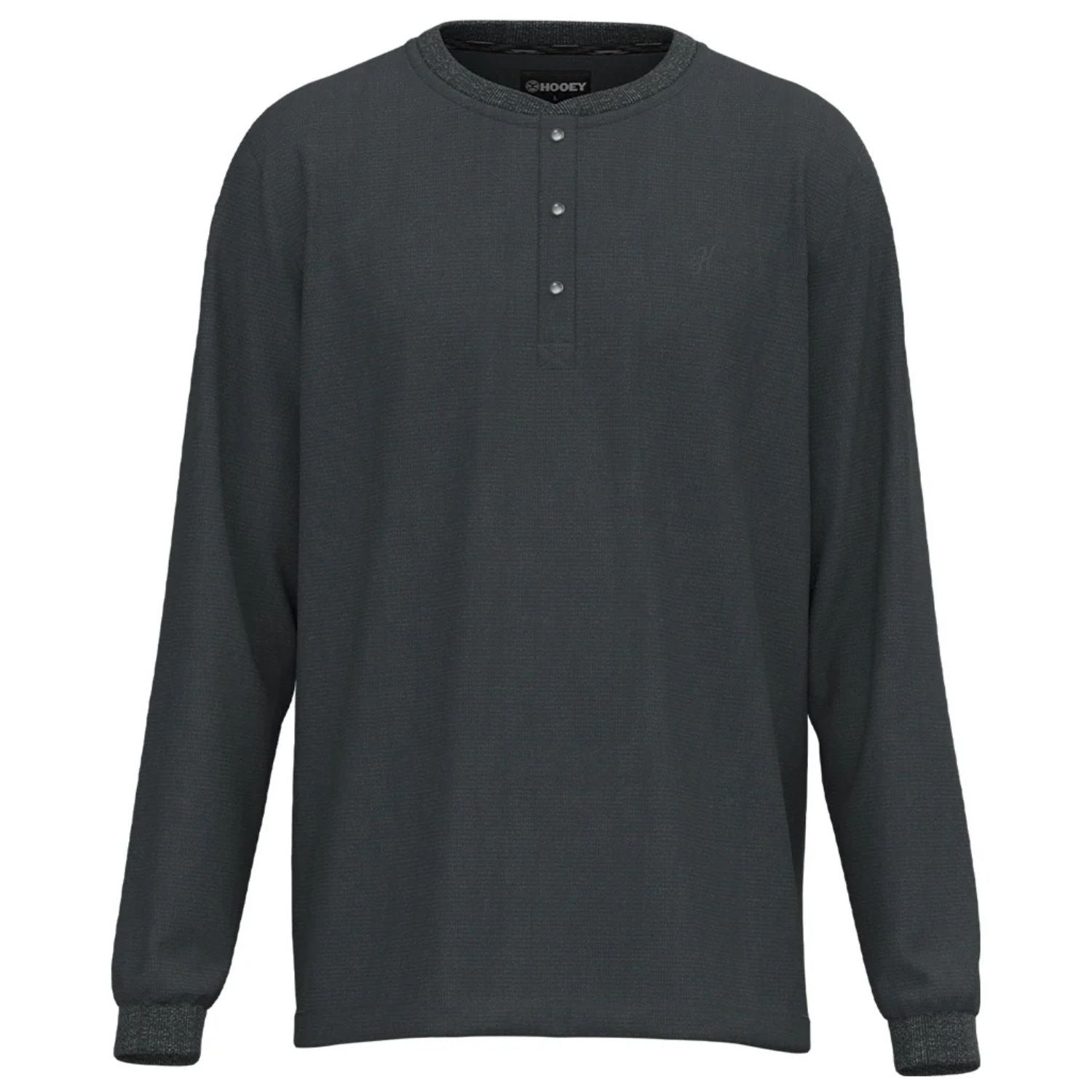 Hooey Mens Asphalt Long Sleeve Thermal Henley T-Shirt