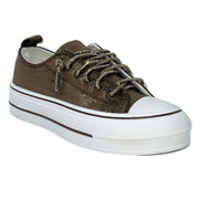 Very G Harmon Suede Sparkle Women's Platform Sneaker, Chocolate