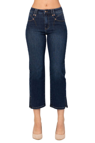 Judy Blue Womens High Waist Pocket Detail Straight Leg Jeans