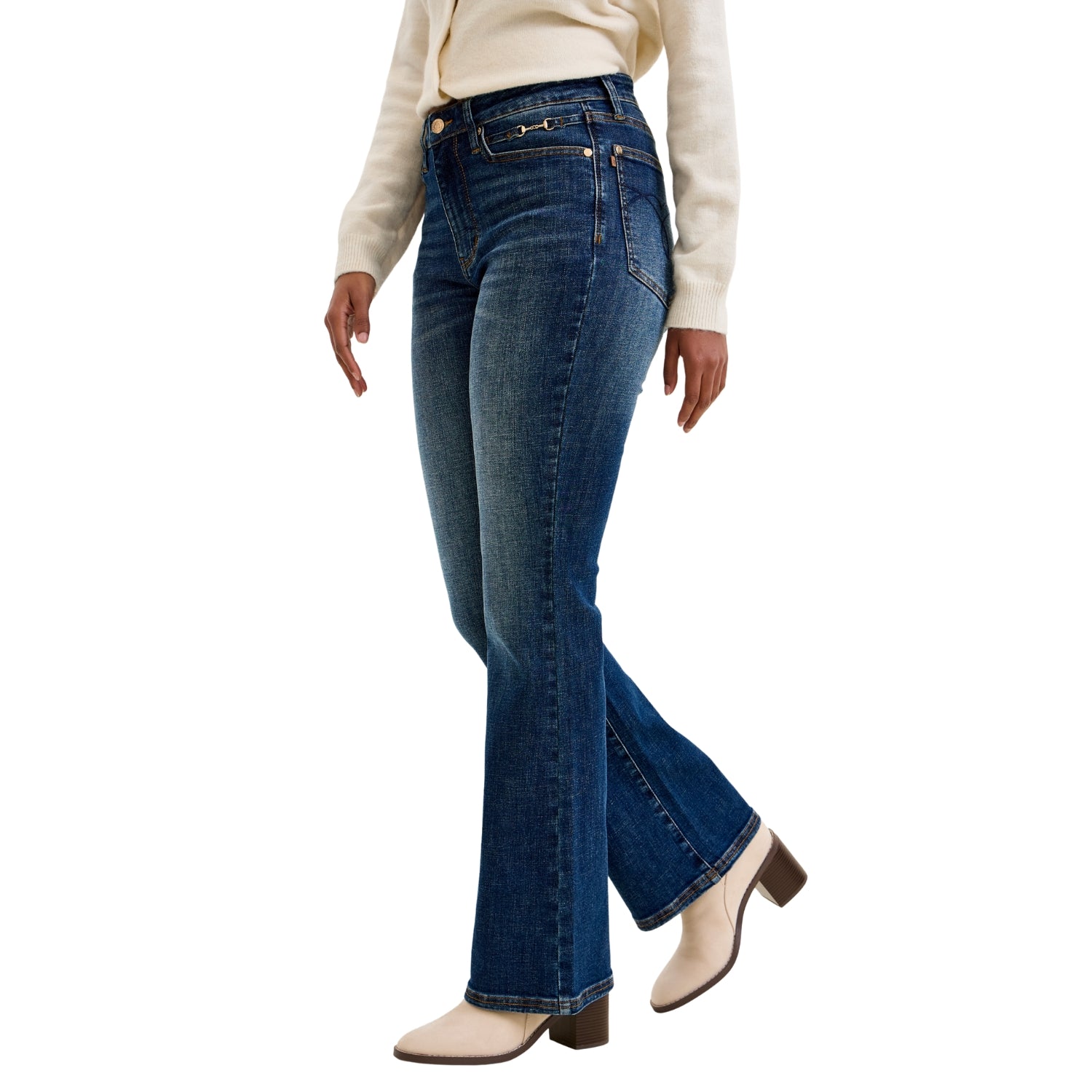Judy Blue Mid-Rise "MR Daisy" Bootcut Jeans with Gold Harness Trim
