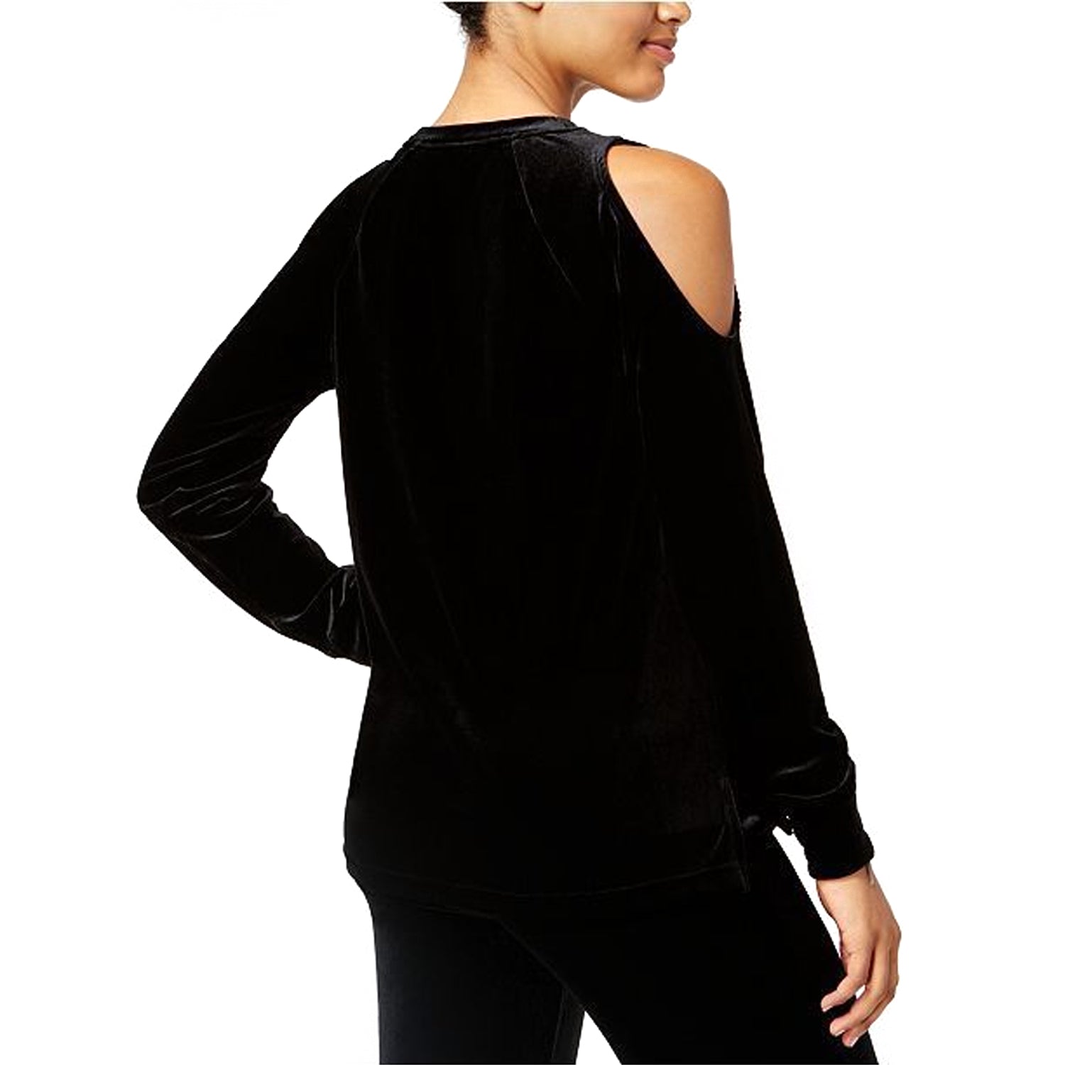 Material Girl Juniors Not Your Bae Velour Cold Shoulder Top