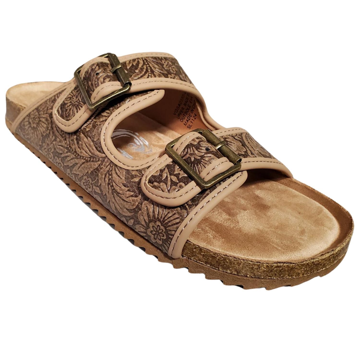 Very G Womens Berry 4 Fashion Slide Sandal, Brown