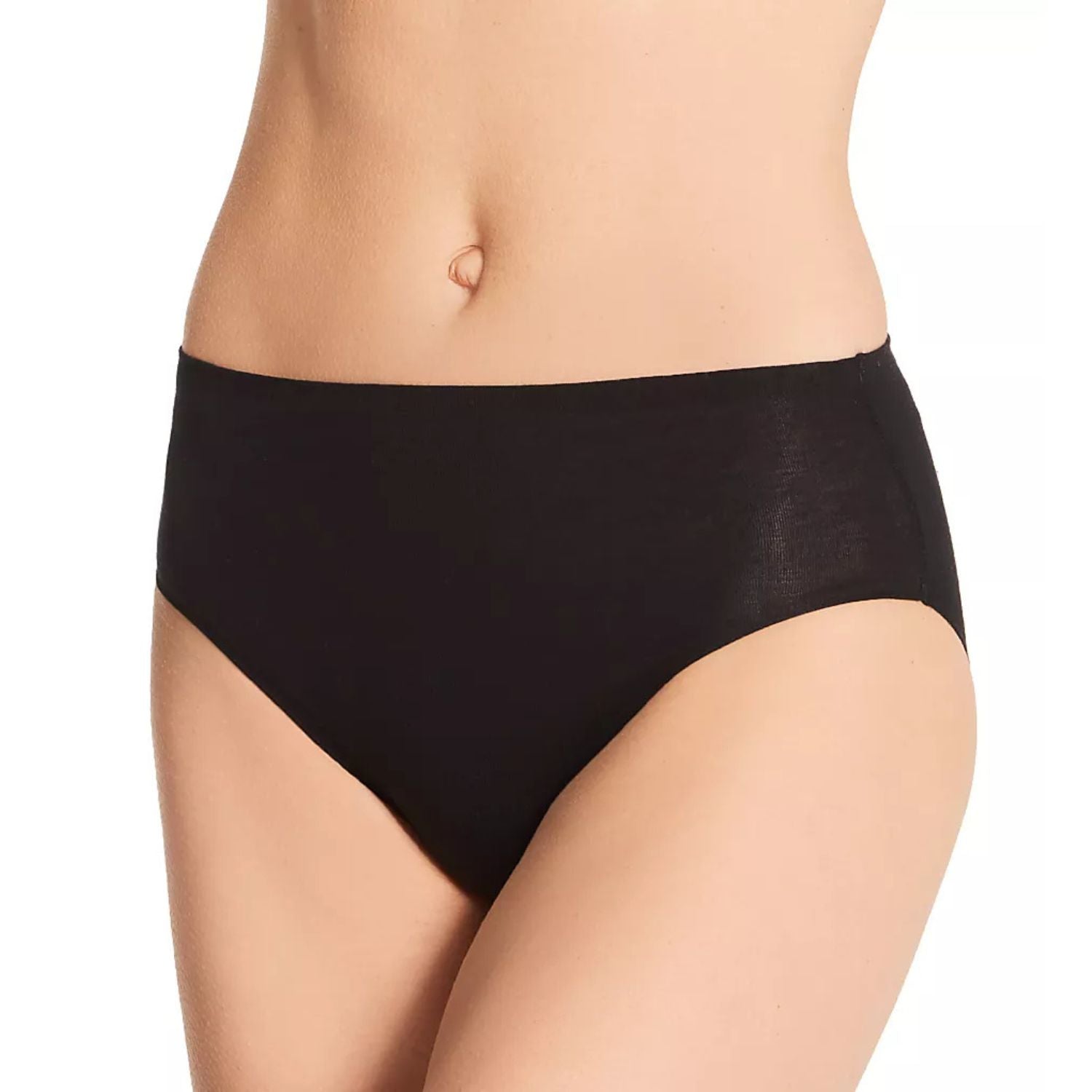 TC Fine Intimates Womens Cotton Comfort High-Cut Brief Panties, Deep Black