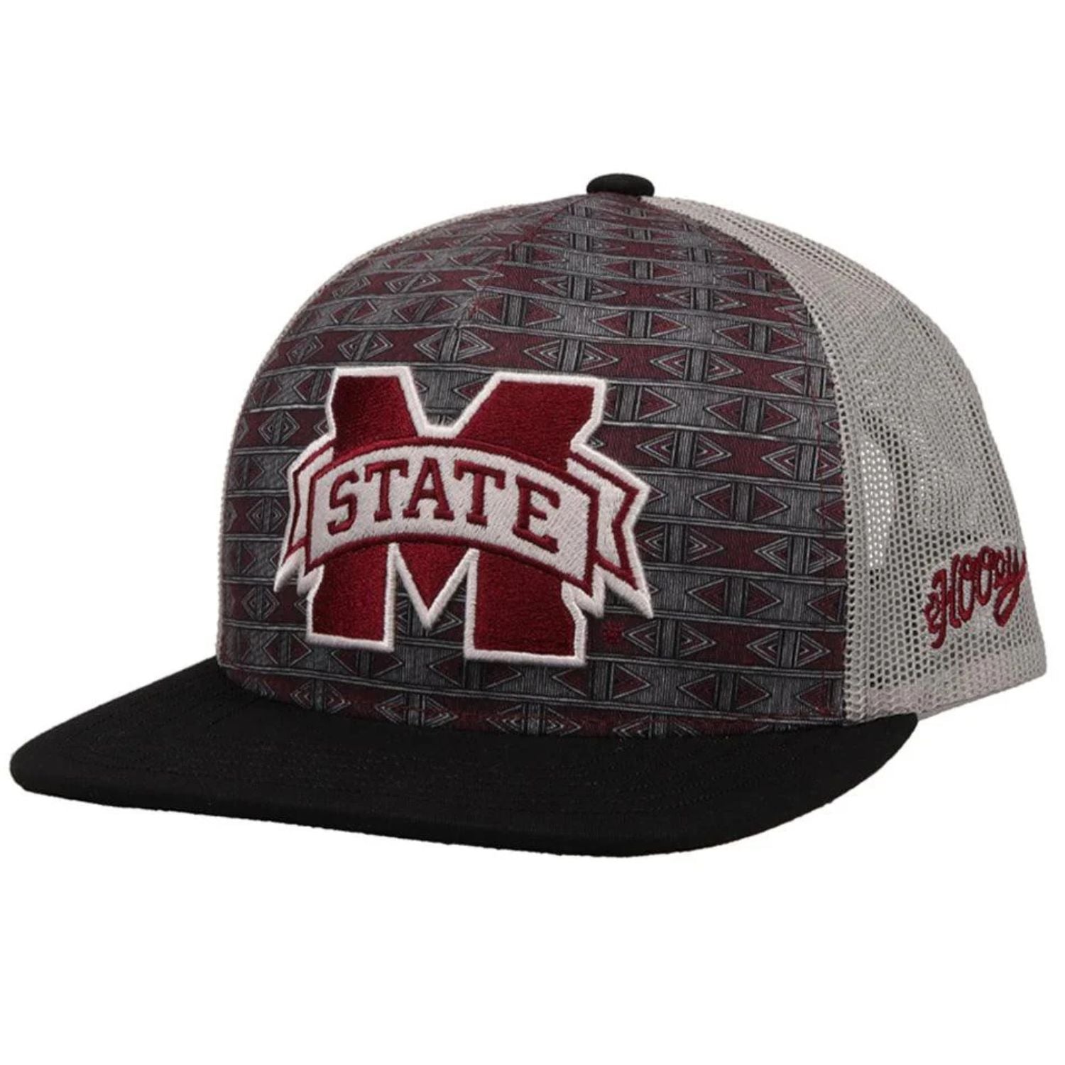 Hooey Mens Mississippi State Logo Adjustable Snapback Cap Hat, Maroon/Grey