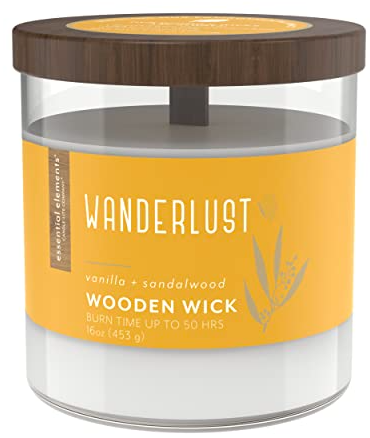 Candle-Lite Essential Elements, Wooden Wick, 16 oz Jar