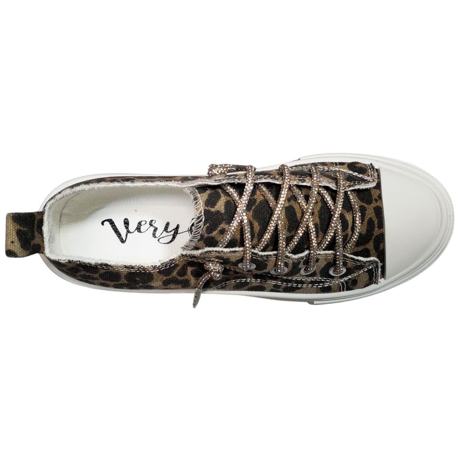 Very G Womens Aman Prints Lace Up Canvas Sneaker, Tan Leopard