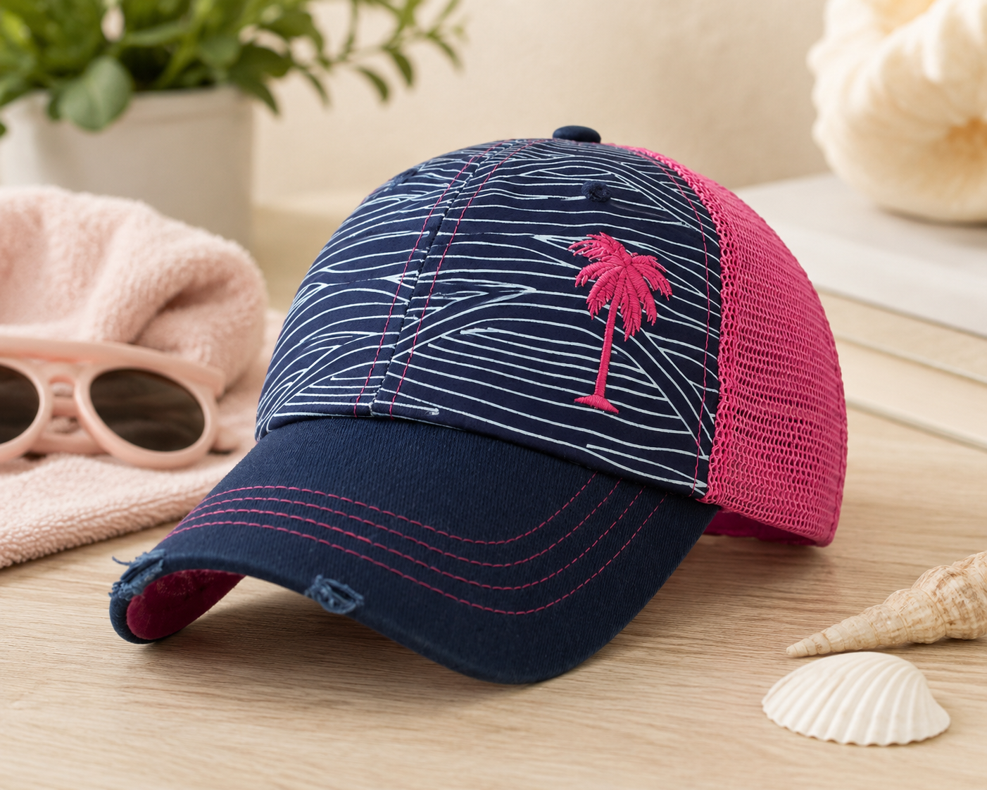 Shady Lady Girls The Original Print Trucker Hat Kids Adjustable Snapback