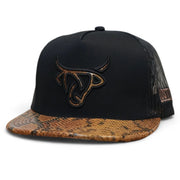 Lost Calf Mens Copperhead Flat Adjustable Snapback Cap Hat