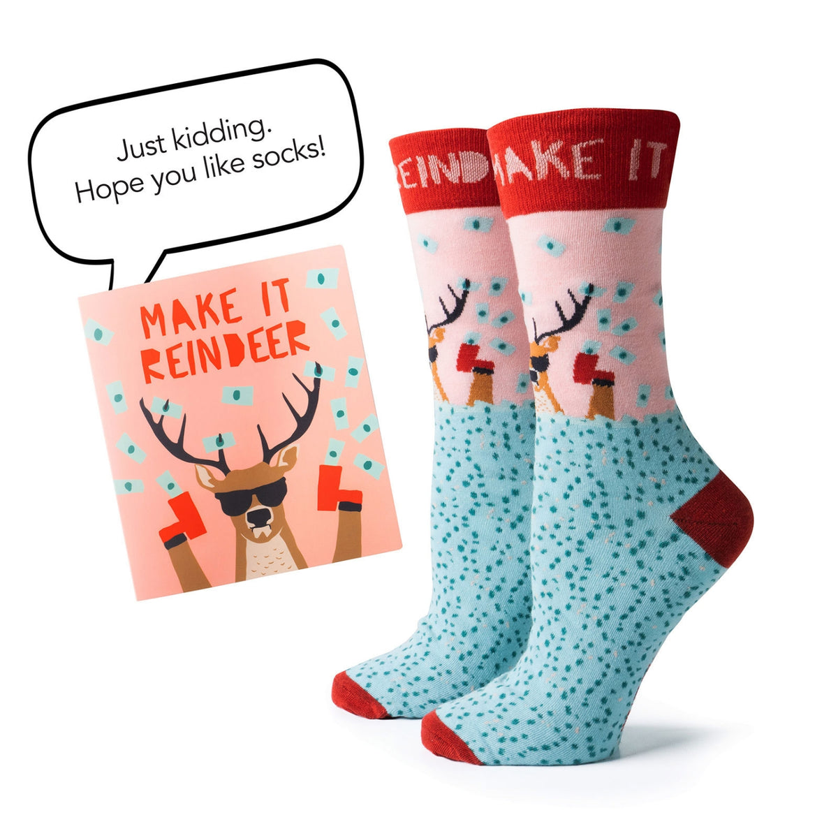 Two Left Feet Holiday Gift Card & Christmas Sock Set