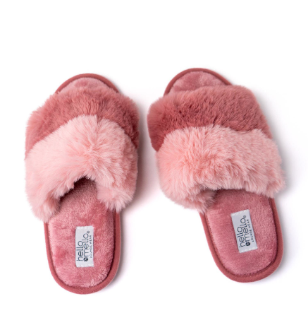 Hello Mello Cotton Candy Puff Slippers, Slide On