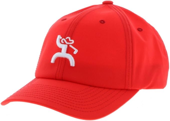 Hooey Mens Odessa Golf Logo Adjustable Baseball Cap, Red