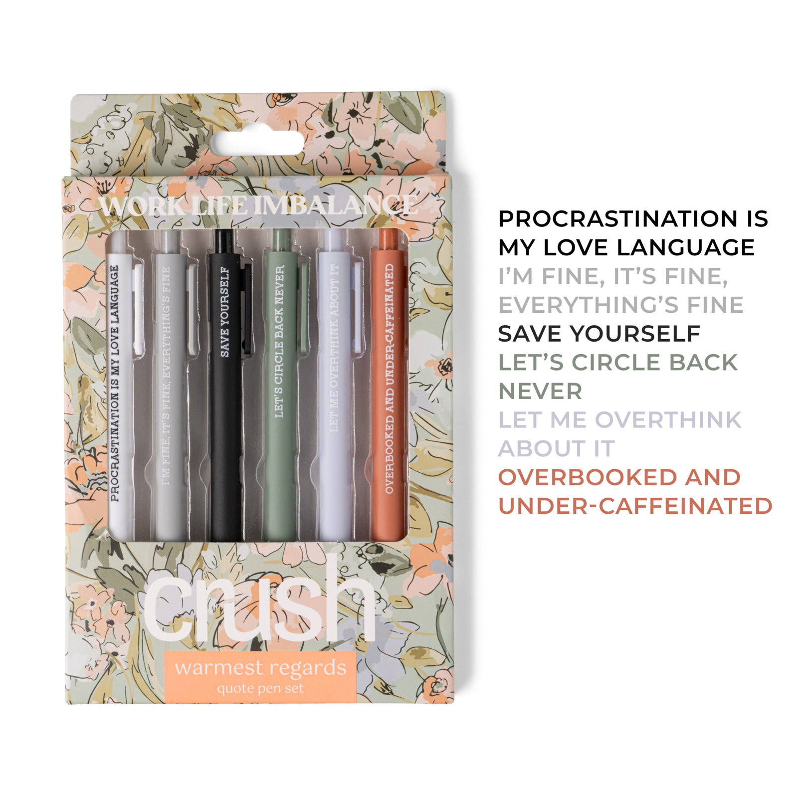 Crush Warmest Regards Quote Pen Set