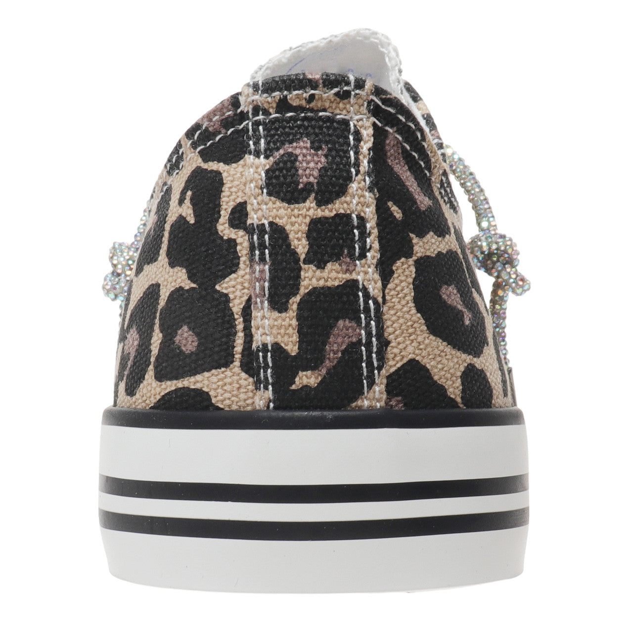 Outwoods Womens Logan 8 Canvas Low Top Sneaker with Sparkle Laces (Leopard)