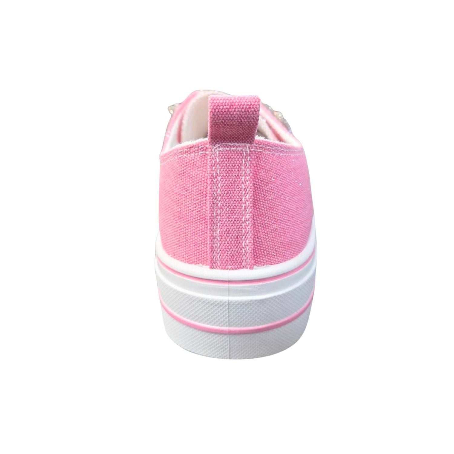 Very G Womens Harmon Sparkle Lace Up Slip On Canvas Platform Sneaker, Pink