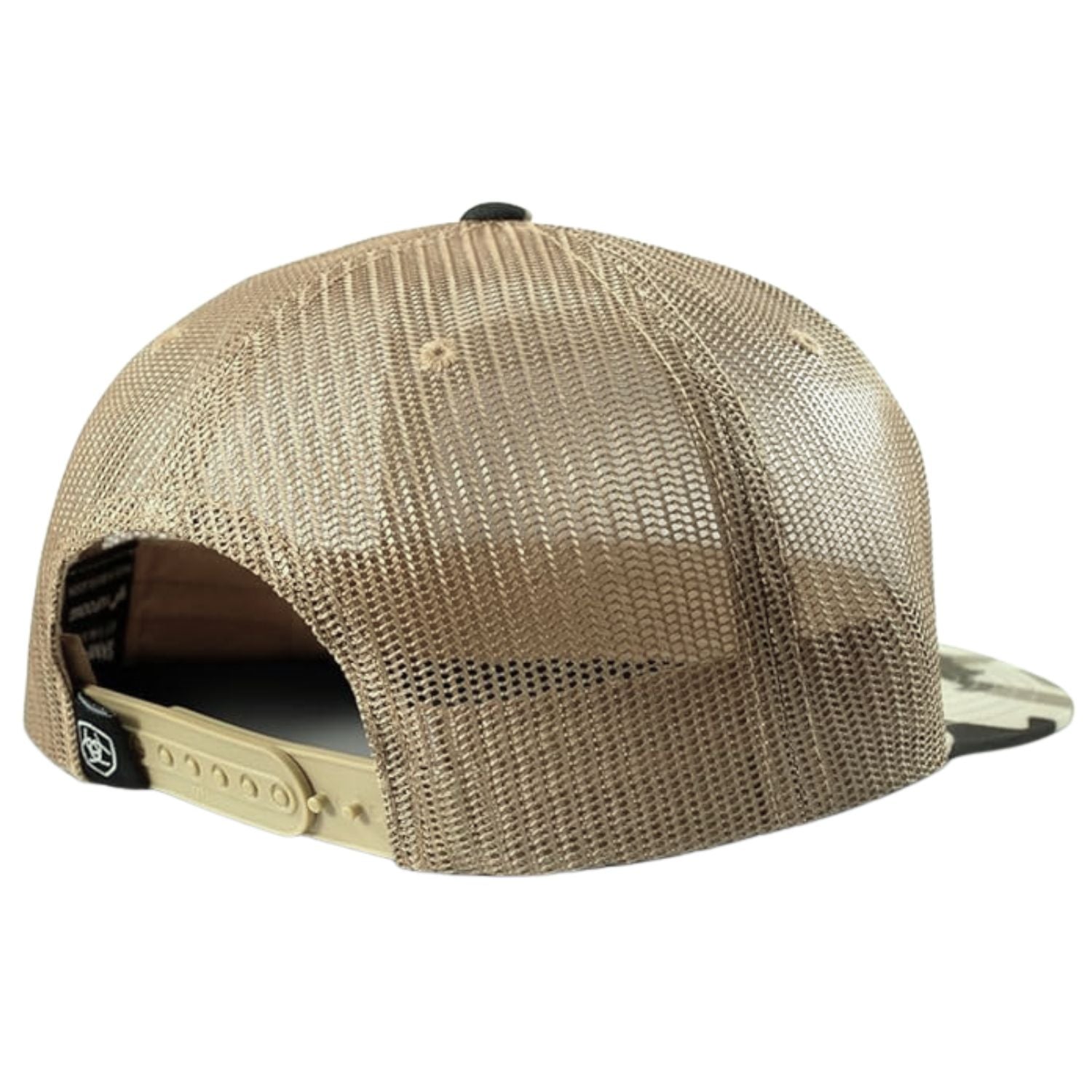 Ariat Mens Boot Stitch Patch Adjustable Snapback Cap Hat, Tan/Camo