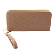 AR New York Women's Quilted Wallet Wristlet Phone Purse, Khaki