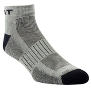 Ariat High Performance Quarter Crew Tek Work Sock 3 Pair Pack, Grey