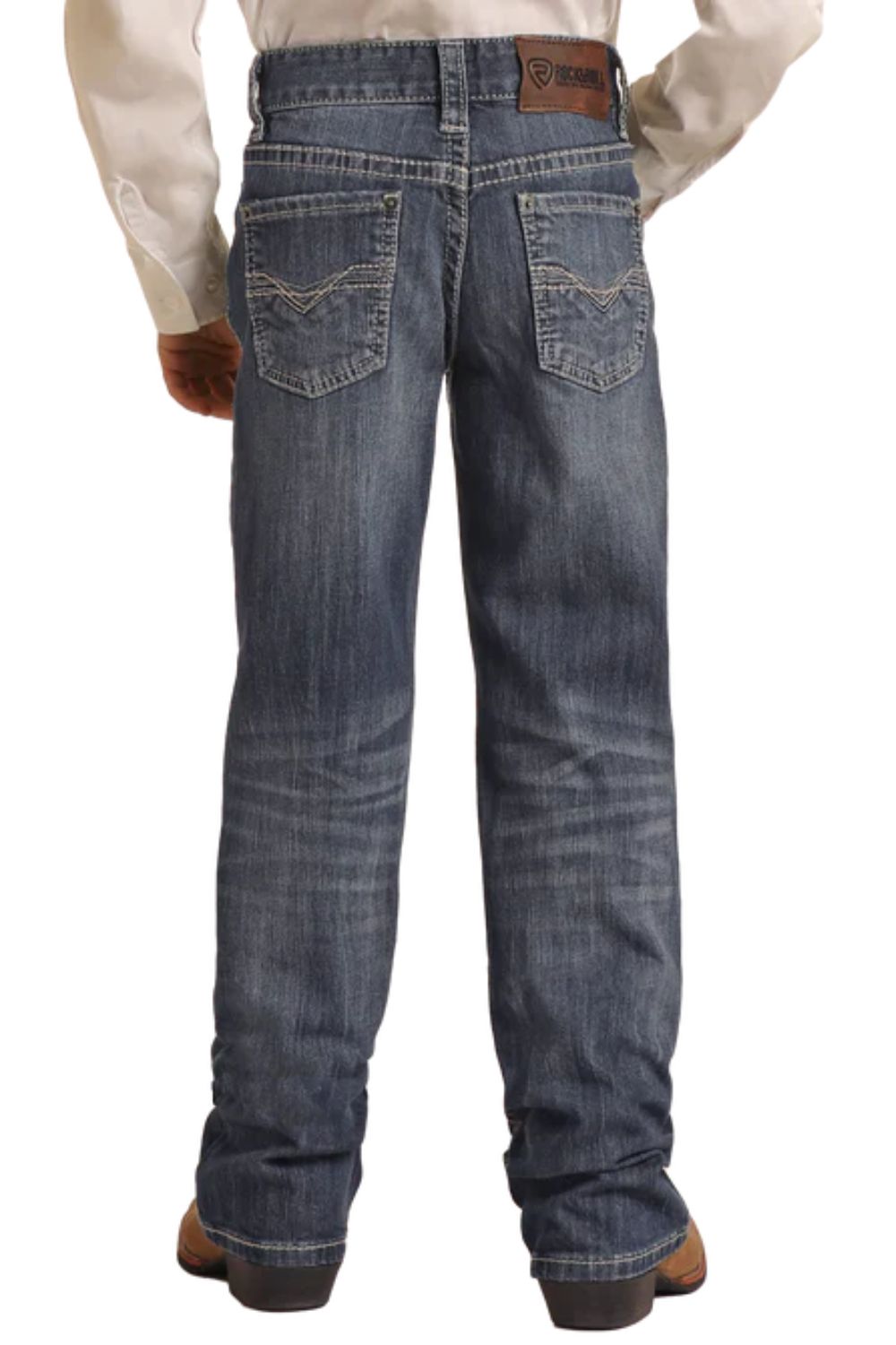 Rock & Roll Denim Boys Light Grey Top Stitching Regular Fit Bootcut Jeans