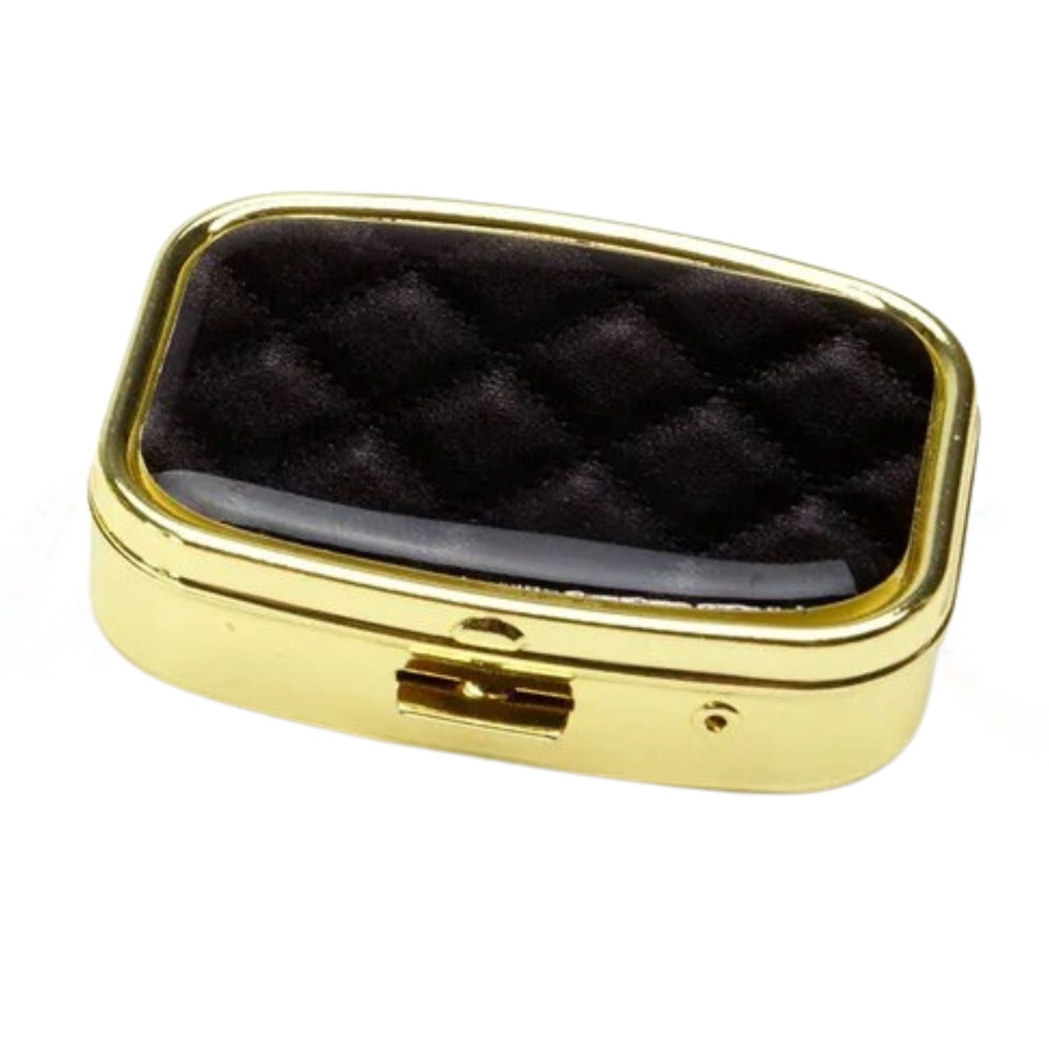 Wellness Keeper Womens Pocket-Sized Gold-Tone Pill Case