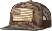 Ariat Mens Richardson 112 Flag Patch Camo Snapback Cap Hat (Brown)
