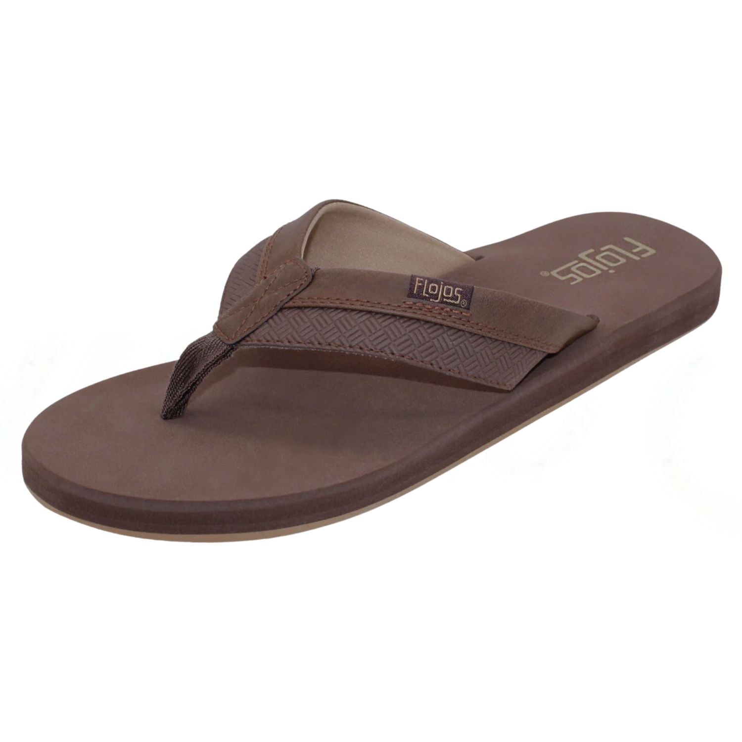 Flojos Mens Ryan Arch Support Slip On Flip Flop Sandals, Chestnut