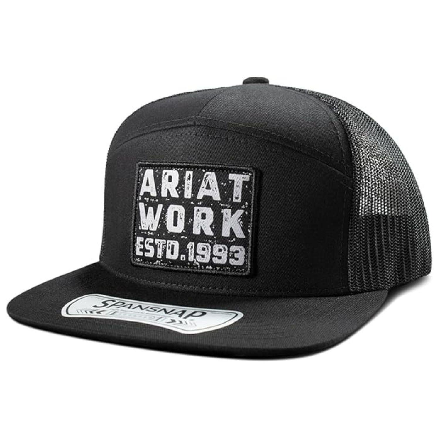 Ariat Mens Ariat Work Logo Patch SnapSnap Flexible Adjustable Snapback Cap Hat