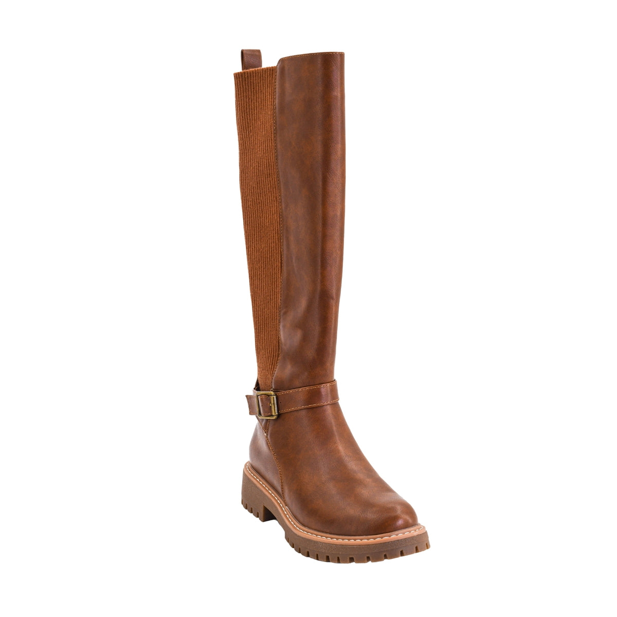 Corkys Let's Grab Coffee Women's Knee High Buckle Boots, Cognac