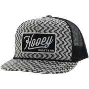 Hooey Mens Lakota Embroidered Patch Snapback Hat- Black/Grey Pattern