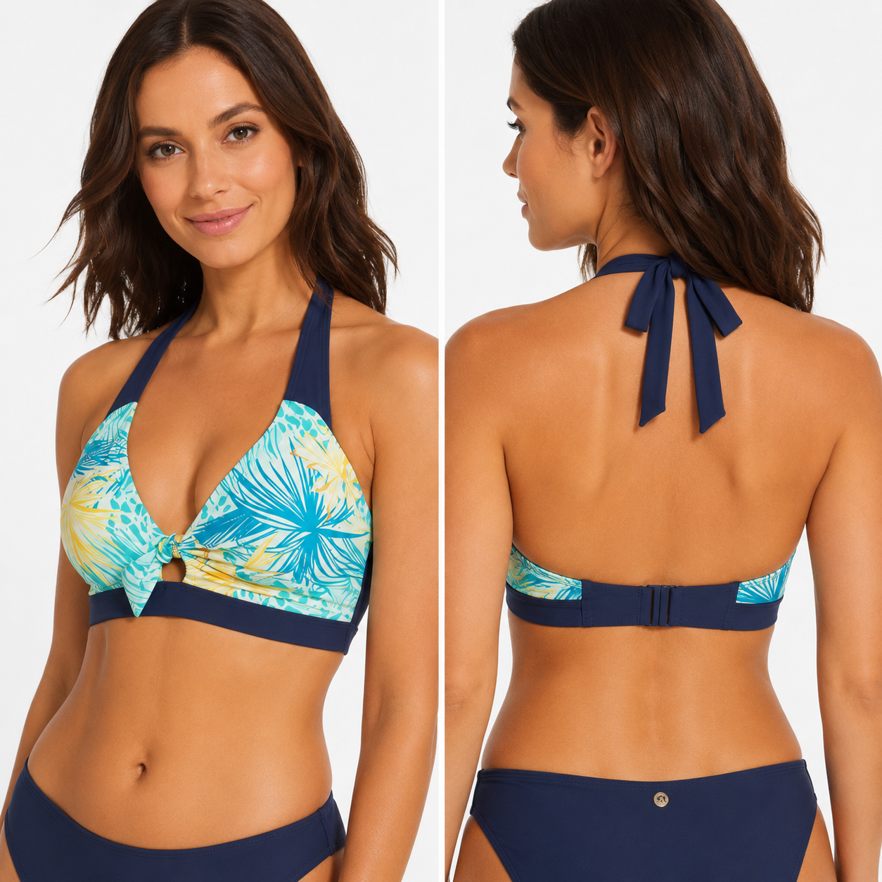 Heat Swimwear Womens Missy Tie Front Bralette, Waikiki Beach