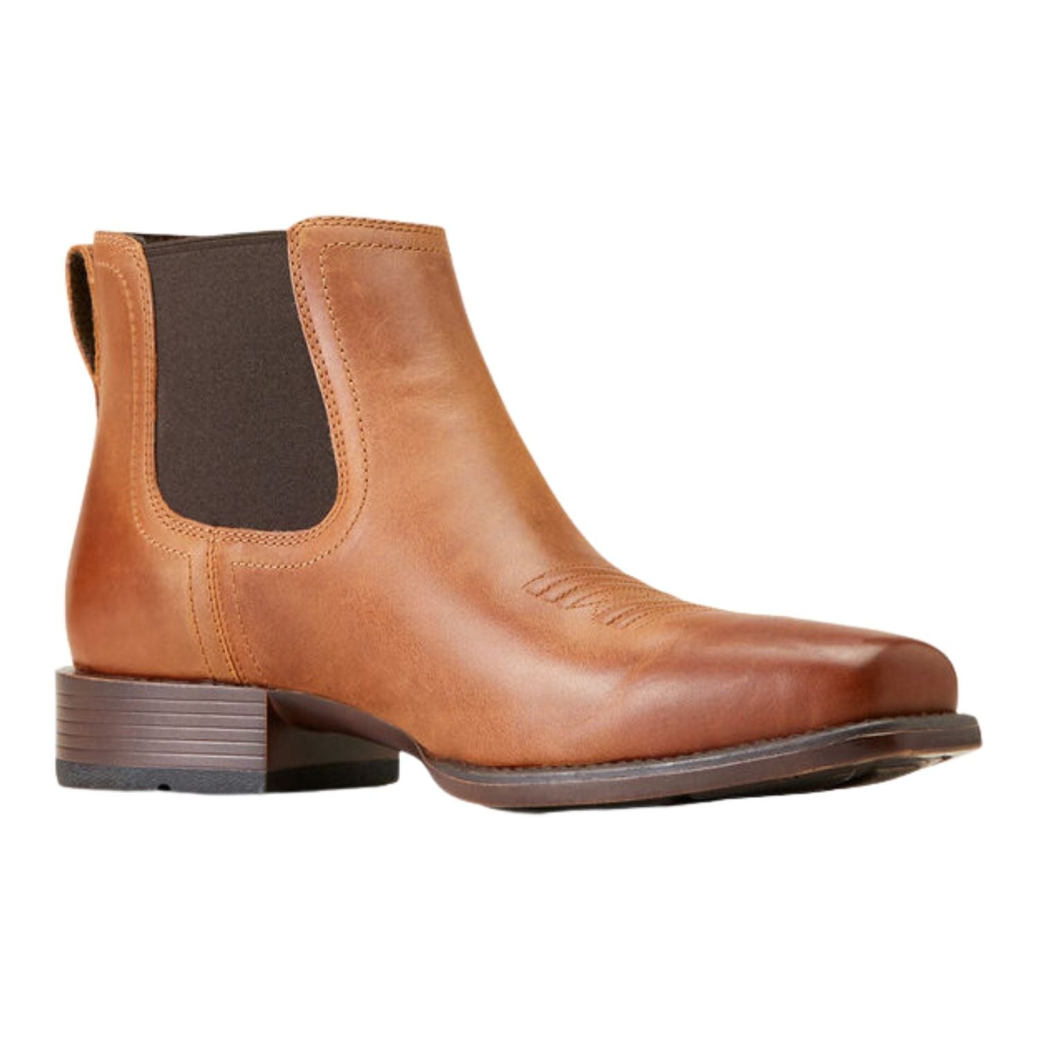 Ariat Mens Booker Ultra Square Toe Leather Western Boot, Almond Roca