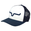 Kimes Ranch Weekly Trucker Adjustable Snapback Cap Hat, White Navy