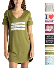 Hello Mello Let Me Sleep V-Neck Sleep Shirt 4.0 New **No Bag / Tag