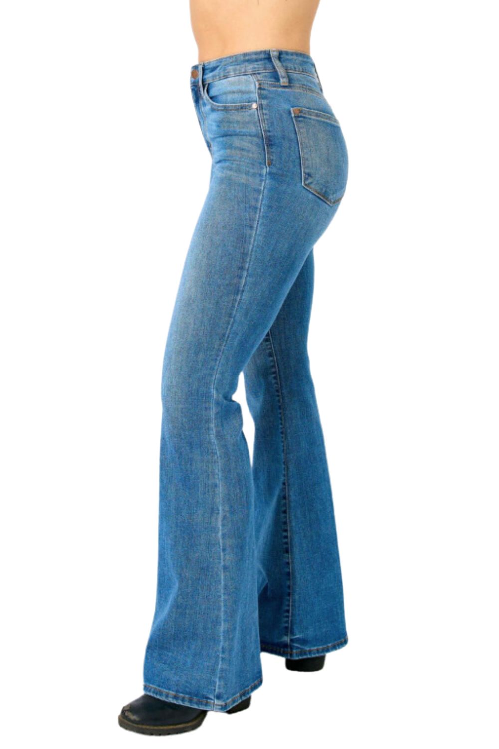 Judy Blue Womens High Waist Classic Flare Denim Jeans
