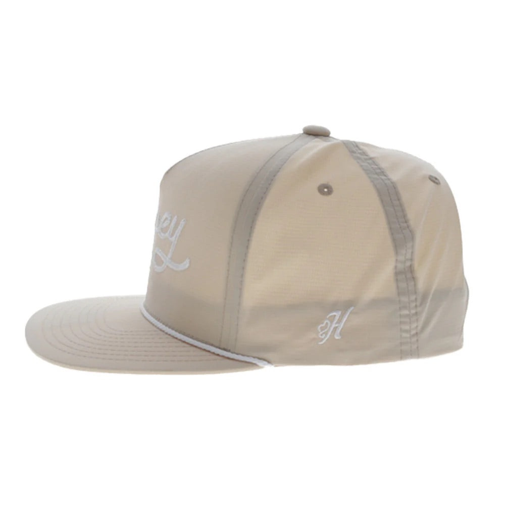 Hooey Mens OG Logo Adjustable Snapback Cap Hat- Tan and White