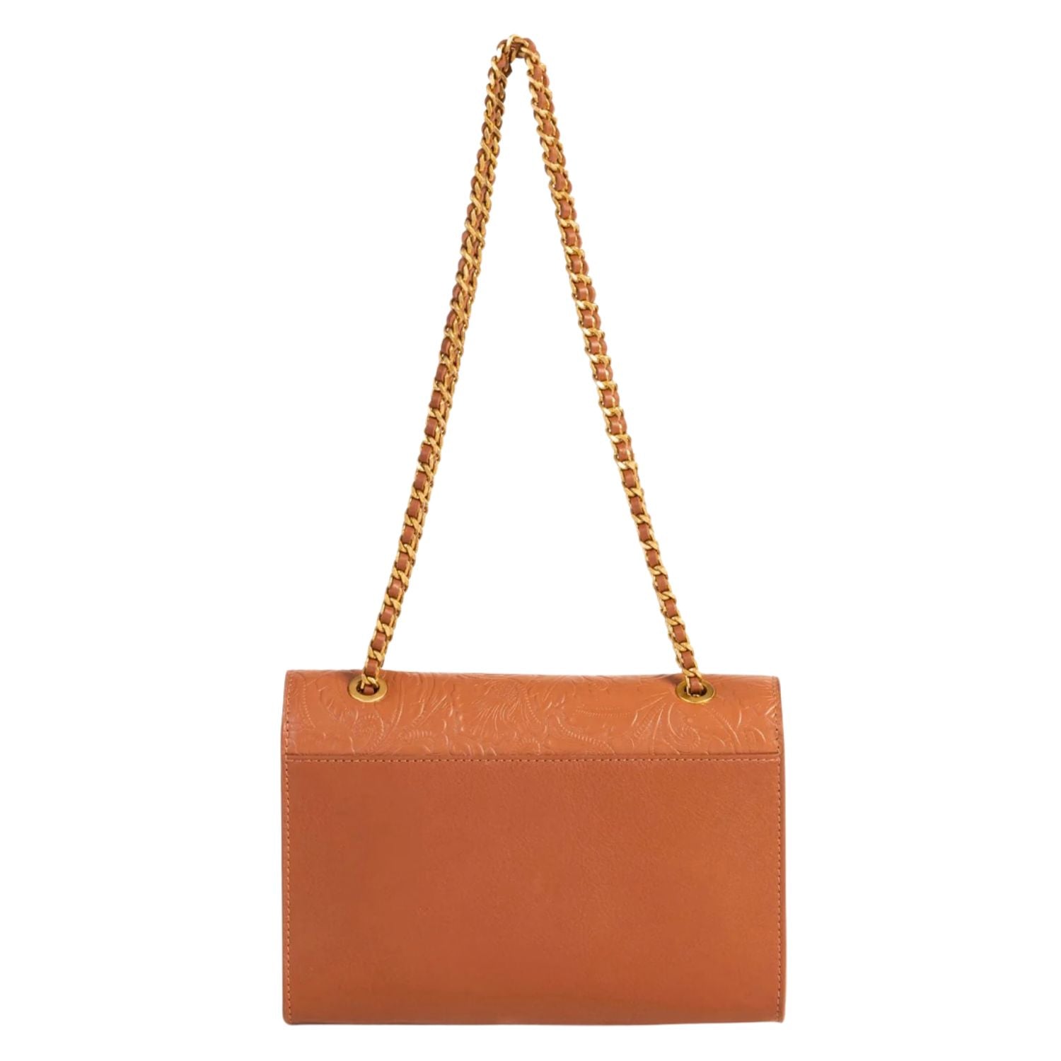 Loyal West Savi Small Embossed & Grained Leather Handbag - Amber Glow
