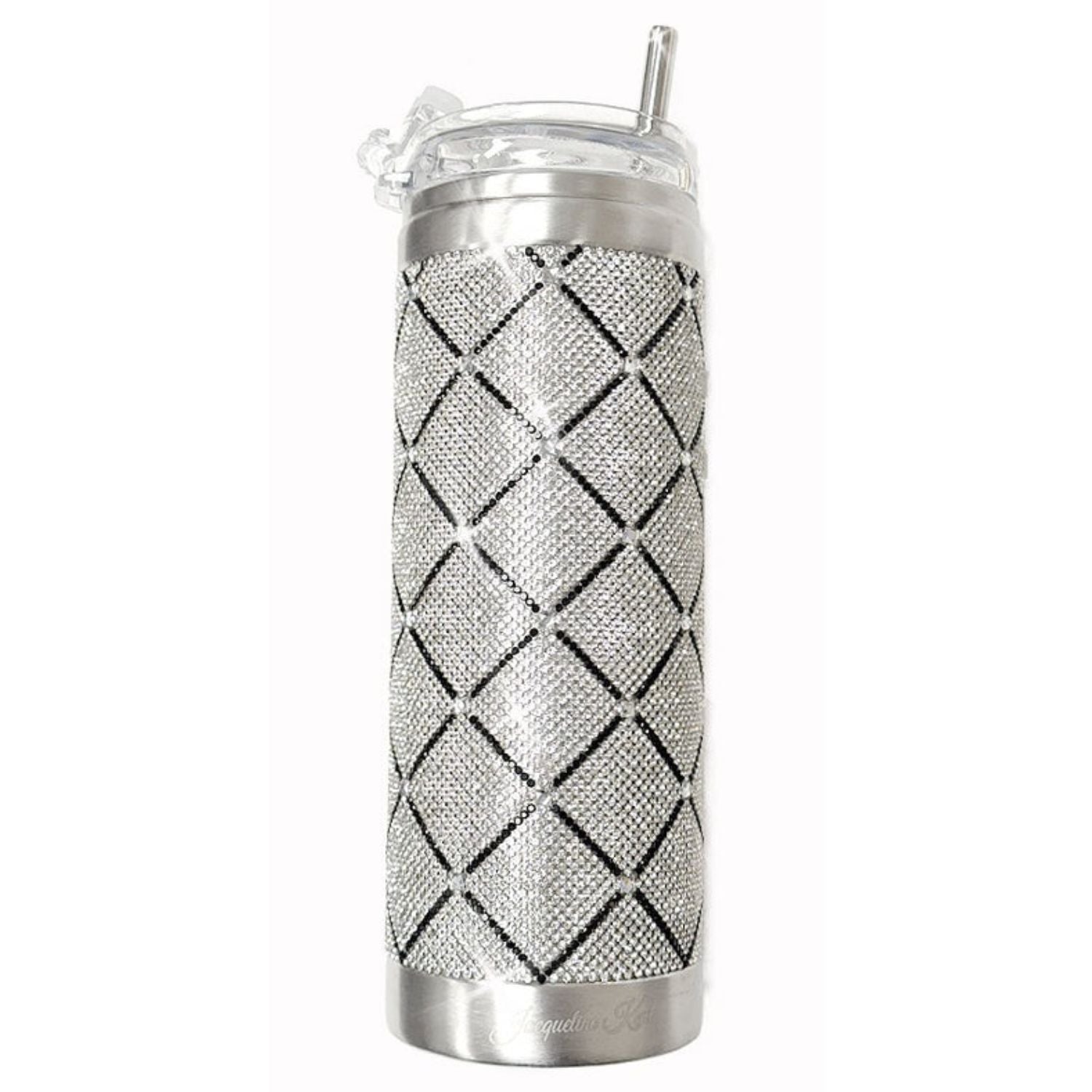 Jacqueline Kent Silver Cross VIP 20 oz Crystal Drink Tumbler, Silver Cross