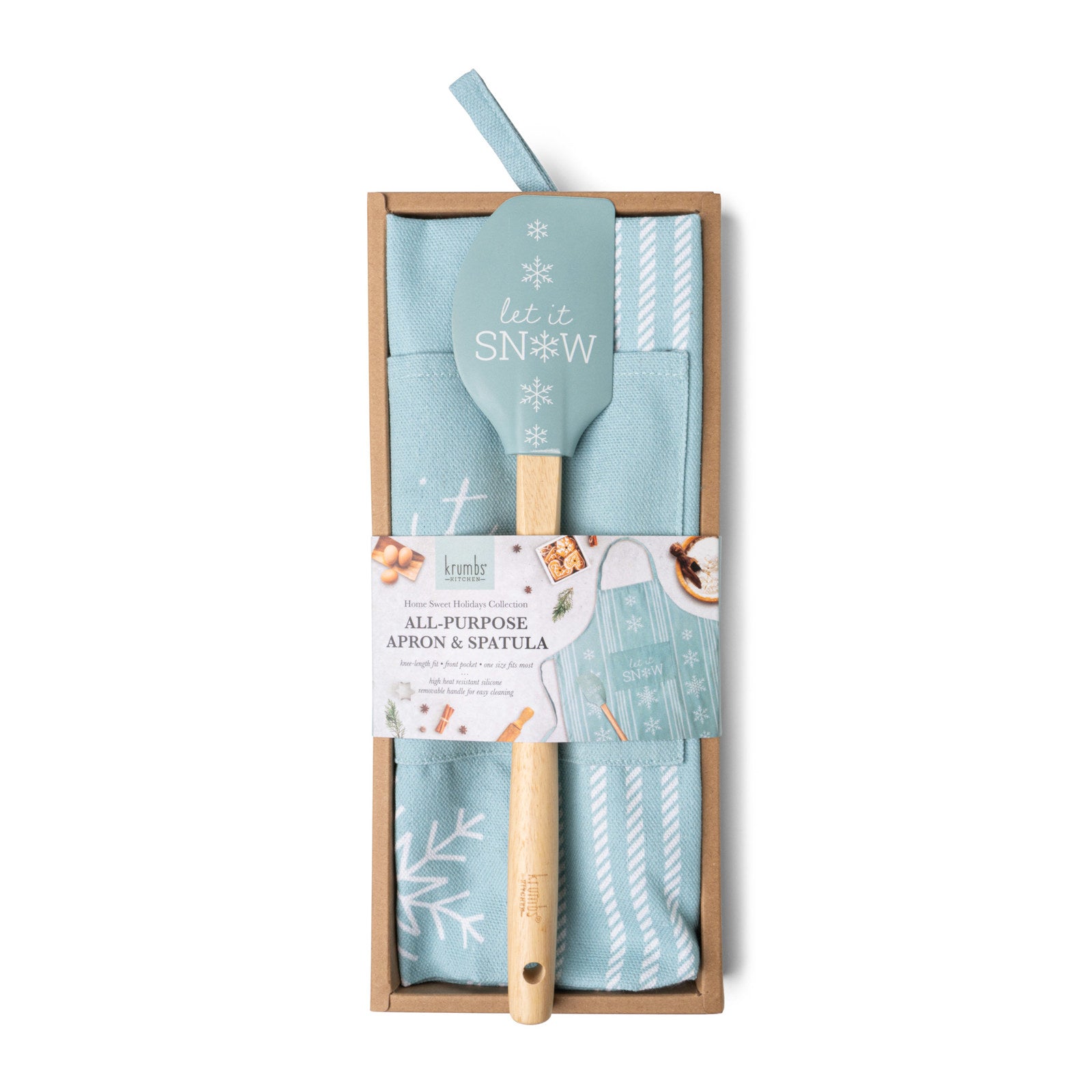 Krumbs Kitchen Home Sweet Holidays Christmas Apron & Spatula Gift Set