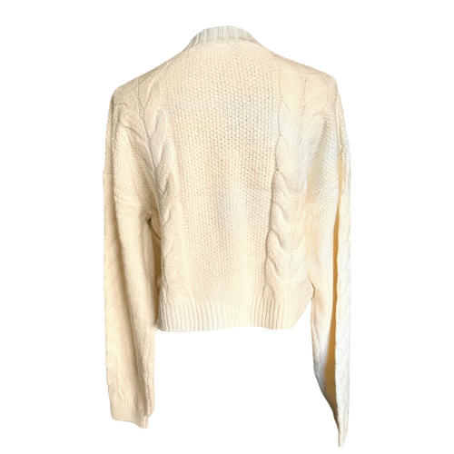 Double Zero Womens Crop Oversized Cable Knit Sweater