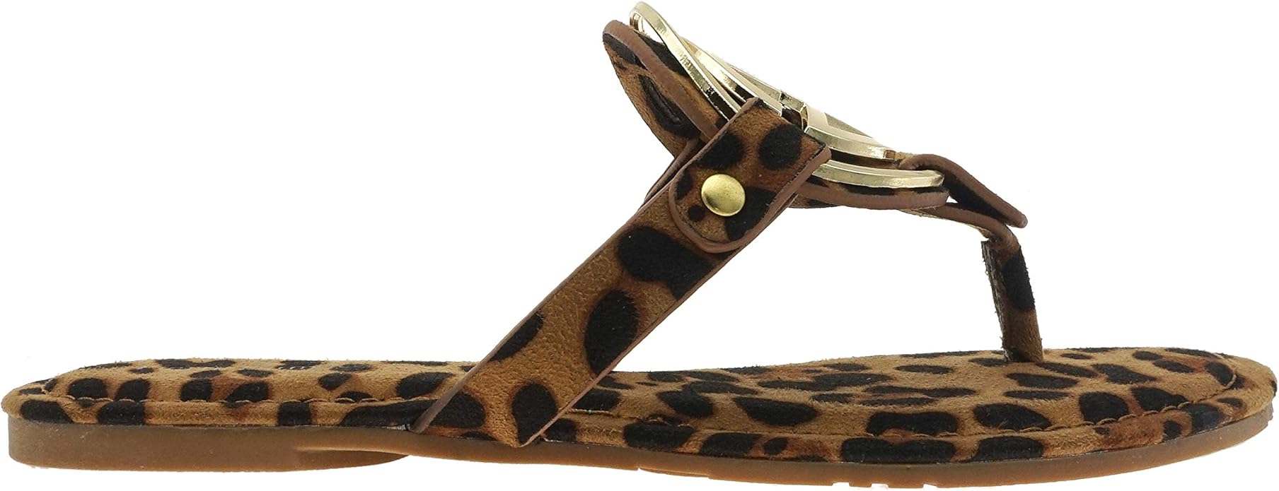 Pierre Dumas Womens Limit-24 Chic Medallion Slip On Sandals- Leopard Print