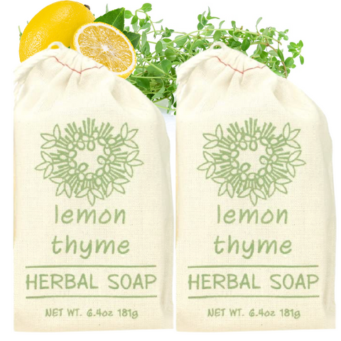 Greenwich Bay Trading Co. Herbal Soaps in a Sack, 6.4oz, Lemon Thyme, 2 Pack