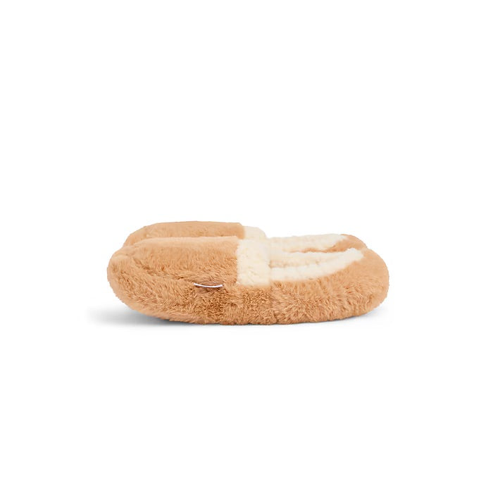 Warmies Heatable Lavender Scented Microwavable Sherpa Slippers- Brown