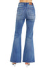 Judy Blue Womens High Waist Tummy Control Contrast Wash Flare Jeans