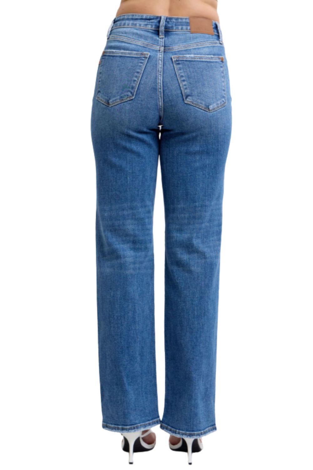 Judy Blue Womens V Front 90's Straight Fit Denim Jeans