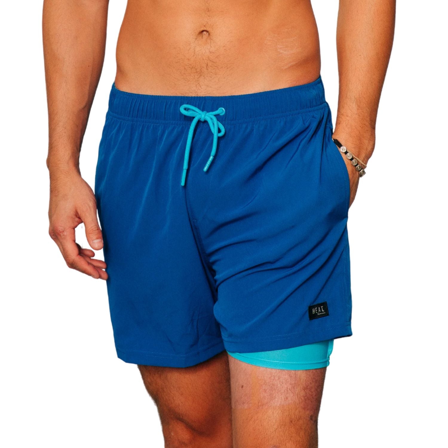 Heat Swimwear Mens Compression Shorts, Royal Blue