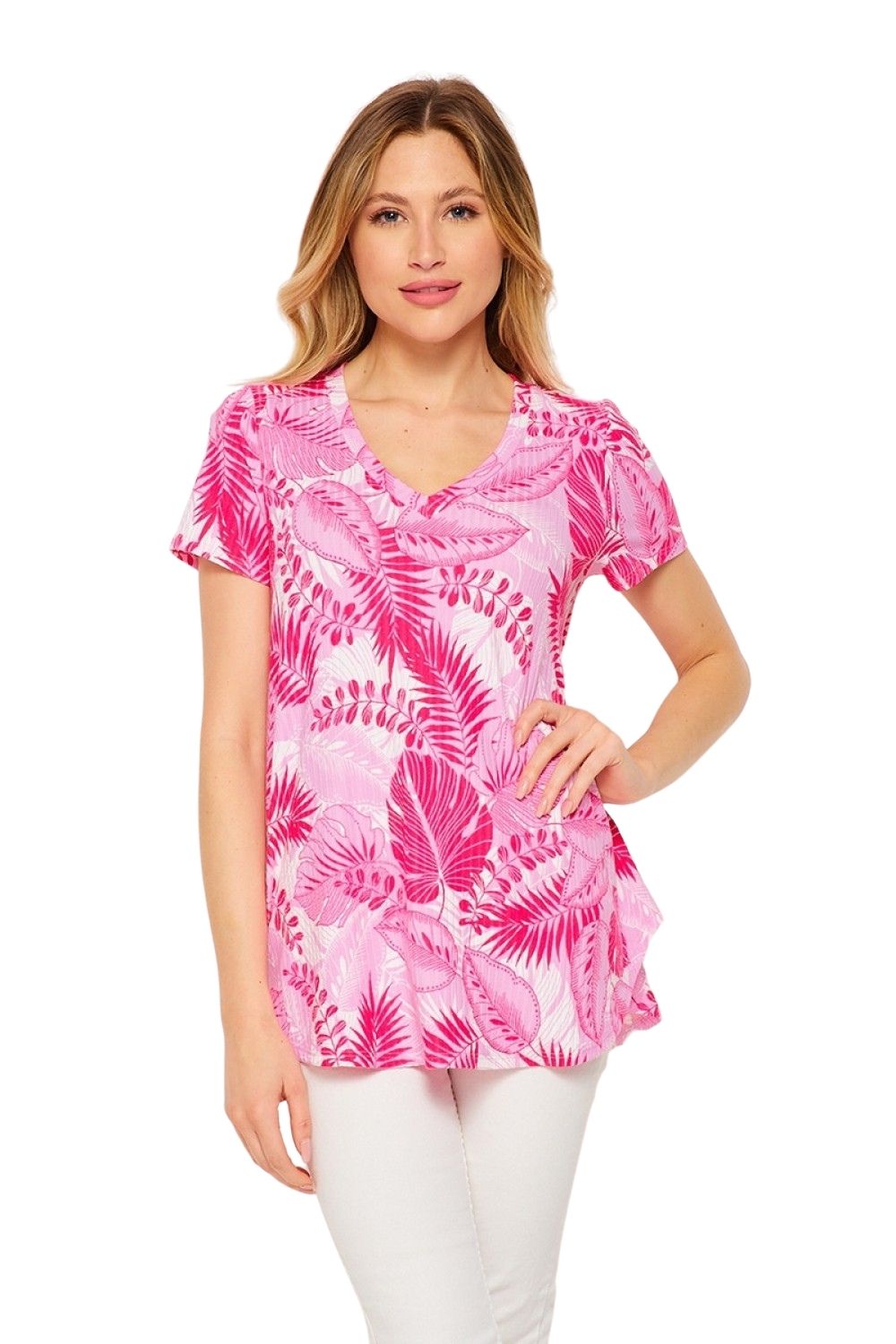 HoneyMe Womens Floral Print Short Sleeve Top