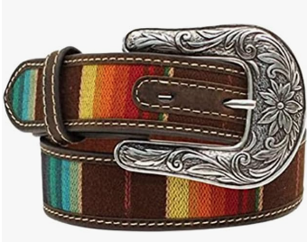 Nocona Kids 1 1/4" Serape Belt, Brown / Multi Color, 22