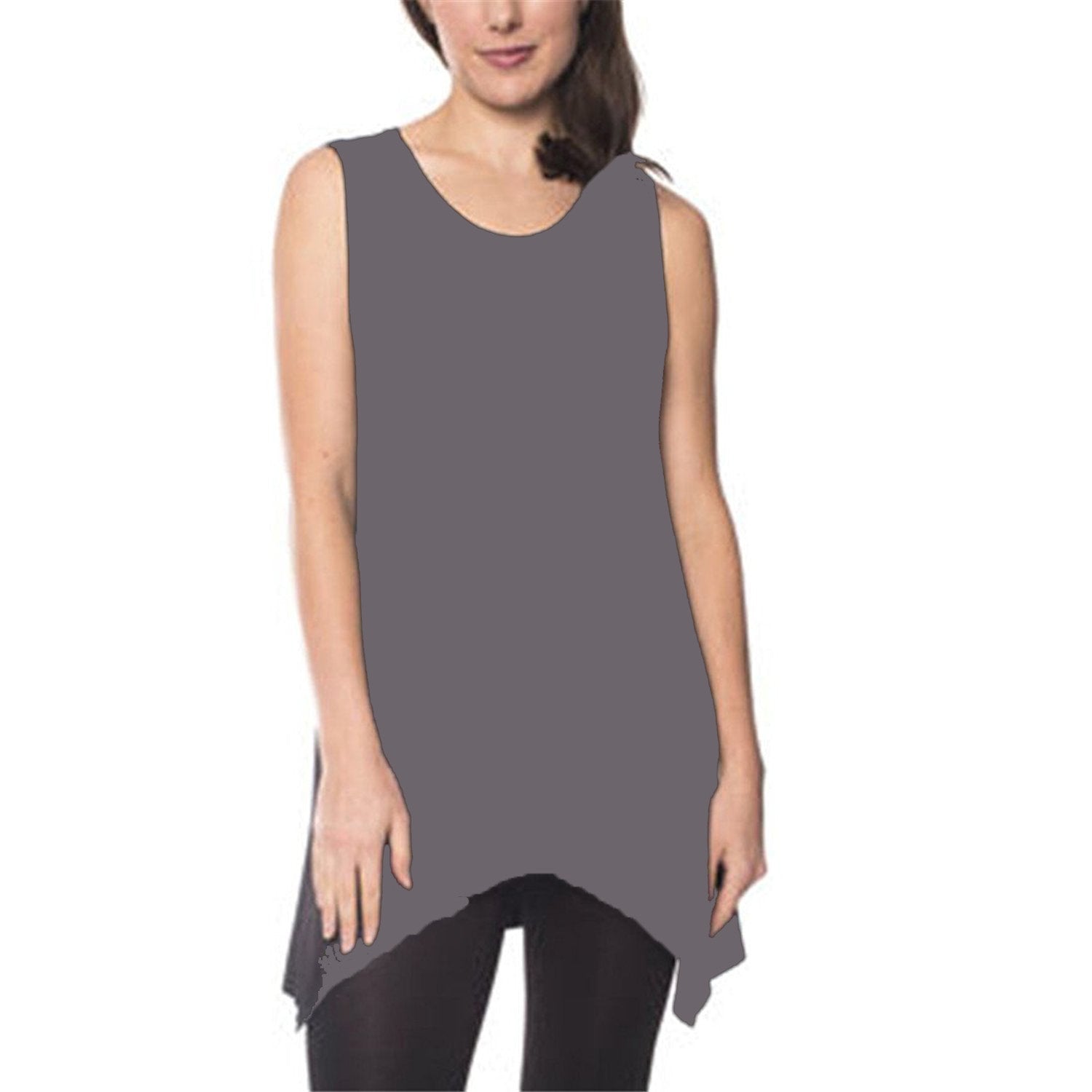 Beatrix OST Womens Sleeveless Soft Jersey Knit Tunic Top