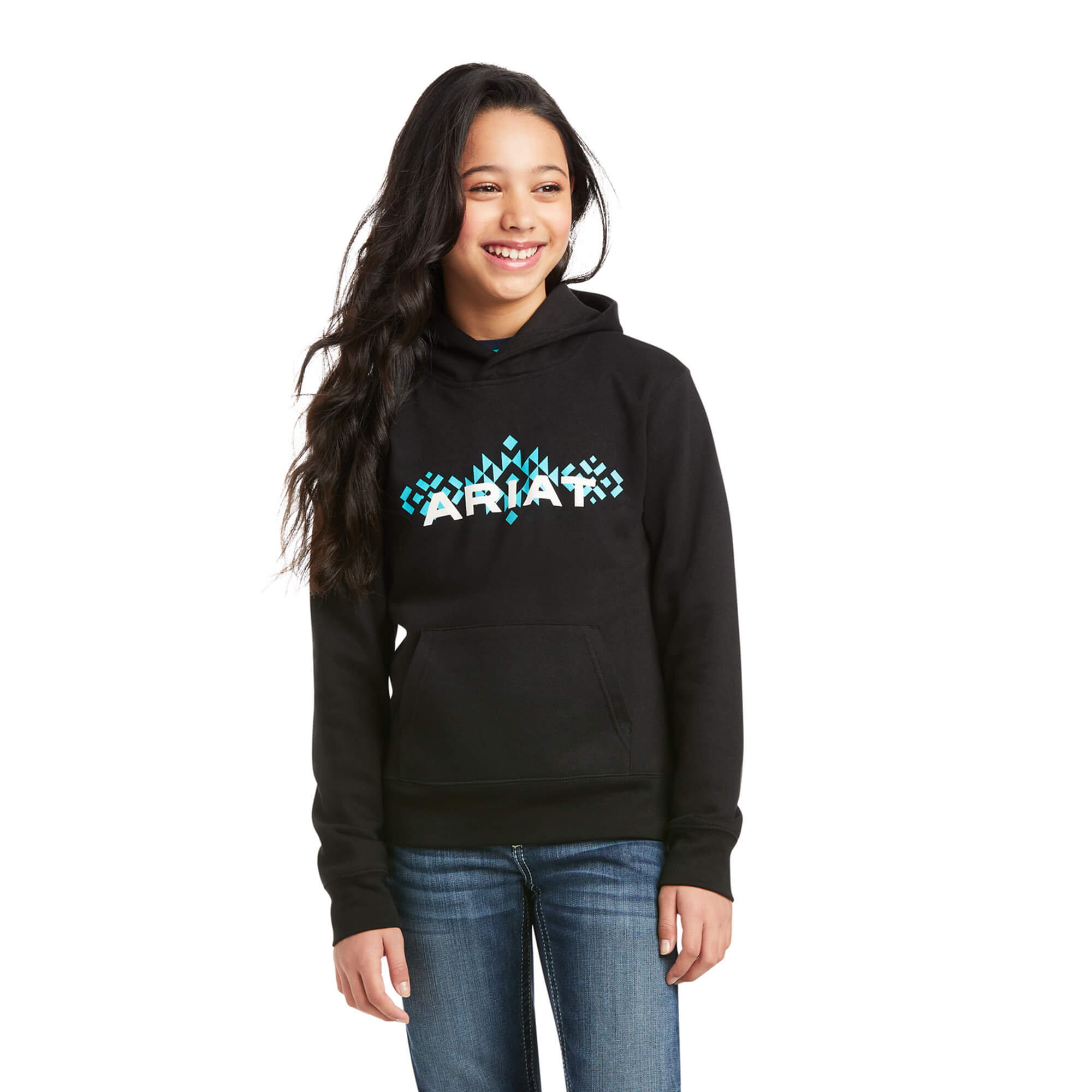 Ariat Girls REAL Chest Logo Hoodie Sweatshirt